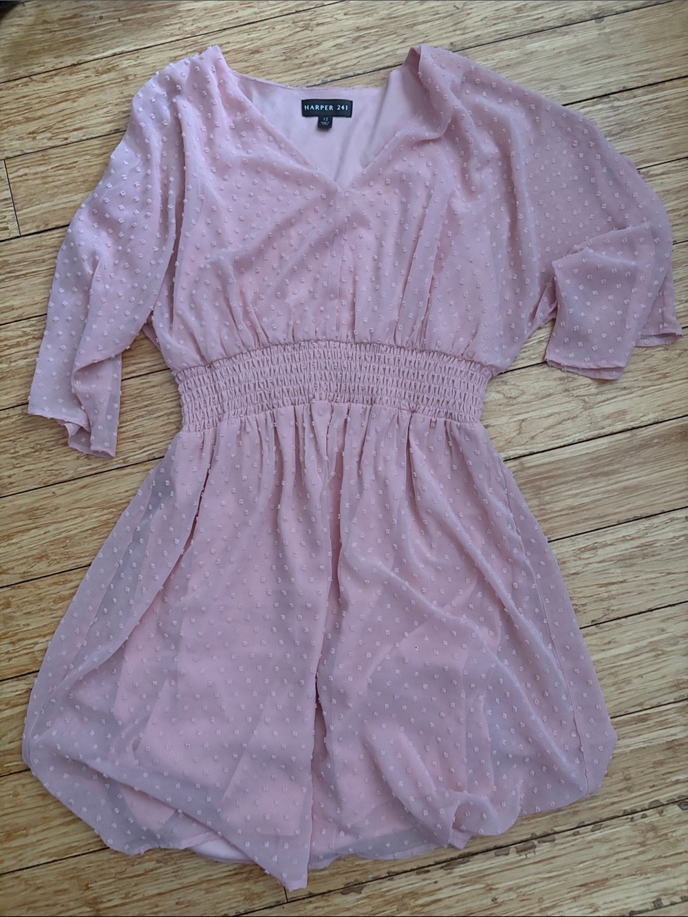 HARPER 241 Blush Pink Swiss Dot Dress